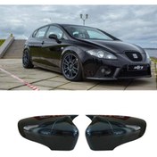 Resim X POWER TUNİNG Seat Leon 2009-2012 Uyumlu Batman Parlak Siyah Ayna Kapağı 