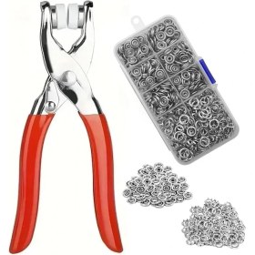 Resim 100 Adet Paslanmaz Çelik Çıtçıt ve Pense Seti Metal Çıt Çıt Makinesi 