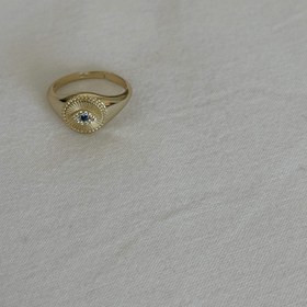 Resim 925 gümüş mavi göz şövalye yüzük - Silver 