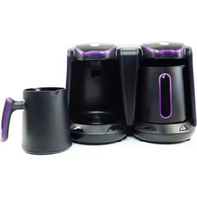 Resim Mor 8 Fincan Kahve Makinesi, 2'li Set, Şık ve Kullanışlı Kahve Yapım Seti 