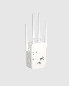 Resim Drnds 300mbps Wifi Menzil Genişletici 4 Antenli Wpa3 Güvenlikli Priz Tipi Repeater 