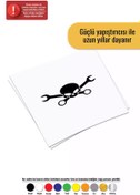 Resim Genel Markalar Tamirci Kuru Kafa Sticker Oto Motor Laptop Duvar Folyo Sticker 15 X 7 Cm 