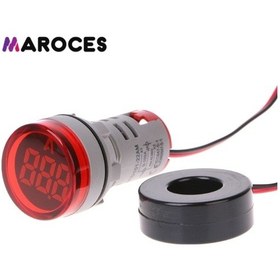 Resim 22Mm Dijital Ampermetre 0-100A Arası Ac Ampermetre Sarı 