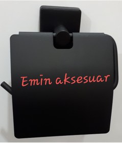 Resim Tuvalet Kağıtlık Kapaklı Kare Tabanlı Mat Siyah 