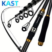 Resim KAST Ultra Hafif Karbon Fiber Döner Balıkçılık Çubuğu, Orta Eylemli Taşınabilir, 2.1m/6.89ft-3.6m/11.81ft Teleskopik Uzunluk, Siyah, Rahat Tutuş, Balıkçılık Ekipmanı, Tatlı ve Tuzlu Suyun Her Türlüsüne Uygun, Avcılık ve Balıkçılık 