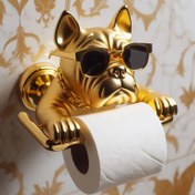 Resim 1 adet, Banyo Altın Köpek Tuvalet Kağıdı Tutucu Sanat Stili, Sevimli Evcil Hayvan Fotoğrafı, Popüler Sanat Ev Ofis Bar Duvar Sanatı Fotoğraf Dekorasyonu, Otel Yatak Odası Oturma Odası Banyo Lüks Yüksek Kaliteli Dekorasyon Renkli Fotoğraf 10.16x10.16cm Çerçevesiz 