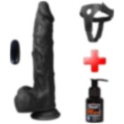 Resim Lilitu Shop 21 Cm Belden Bağlamalı Titreşimli Gerçekçi Silikon Zenci Penis Se 