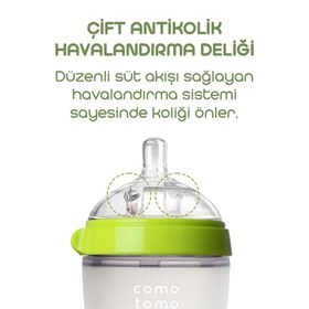 Resim Comotomo Silikon Biberon 250ml Orta Akışlı (3-6 Ay) - Yeşil 