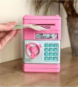 Resim Bilger Elektronik Işıklı Sesli Şifreli Kasa Otomatik Kağıt Para Alan Kasa Atm Şifreli Pilli Kumbara, kumbara2045 
