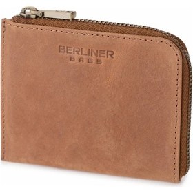 Resim Brs Bags Mark Deri Bozuk Para Cüzdanı Unisex Mini Cüzdan Küçük Boy Vintage Camel 