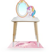 Resim ROZİTOYS Çg73 Ahşap Çocuk Makyaj Masası, Unicorn Makyaj Masası T3003 