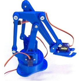 Resim Arduino Robot Kol Kiti 3d Baskı Birleşmiş Halde Robot Kol - Mavi 