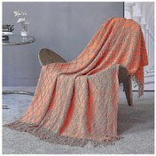Resim Nordic Örme Battaniye - Yumuşak, Dokulu Ve Sağlam, Avrupa'da Kanepe, Yatak Ve Noel Dekorasyonu İçin 130x230 Cm, Elmas Turuncu 