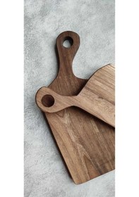 Resim İkili Kesme Tahtası, Ahşap Kesme Tahtası, Sunum Tahtası, Ceviz Ağacı Kesme Ve Sunum Tahtası Ahşap 