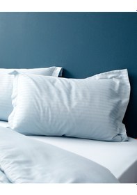 Resim Madame Coco Elicia Çift Kişilik %100 Pamuk Çizgili Saten Nevresim Takımı - Açık Mavi 8684427187340 MAVI 