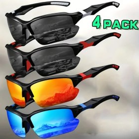 Resim Willowhaven Siyah Beyaz + Siyah Kırmızı + Siyah Sarı + Mavi Renk Seçenekli 4 Çift Yarı Çerçevesiz Gözlük Seti 