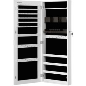 Resim Shop a Way SONGMICS Asma Mücevher Dolabı, Asma Dolap, Kilitlenebilir Aynalı Dolap, Çerçevesiz Tam Boy Aynalı Du 