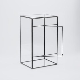 Resim 25x15x12cm Siyah Geometrik Teraryum Cam Fanus Takı Aksesuar Çikolata Kutusu 