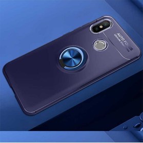 Resim ekılıf Xiaomi Redmi Note 7 - Kılıf Yüzüklü Karbon Ravel Silikon Kapak - Mavi 