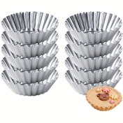 Resim 10 Adet Yeniden Kullanılabilir Paslanmaz Çelik Pişirme Kapları, 9.65 cm Yivli Muffin & Tart Kalıpları - Düğünler İçin Mükemmel, Fırına Dayanıklı, Dayanıklı Mutfak Aksesuarları & Pişirme Araçları, Pişirme Aksesuarları 