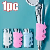 Resim 1 adet Ayarlanabilir Duş Başlığı Tutucu Emme Kupası ile, Paslanmaz Kolay Taşıma Tasarımı, Beyaz ve Pembe Seçenekler ile Duvar Montajlı Banyo Aksesuarı, Duş Aksesuarı | Şık Siluet | Kaymaz Tutuş 