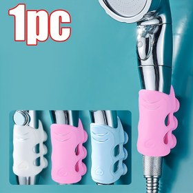 Resim 1 adet Ayarlanabilir Duş Başlığı Tutucu Emme Kupası ile, Paslanmaz Kolay Taşıma Tasarımı, Beyaz ve Pembe Seçenekler ile Duvar Montajlı Banyo Aksesuarı, Duş Aksesuarı | Şık Siluet | Kaymaz Tutuş 