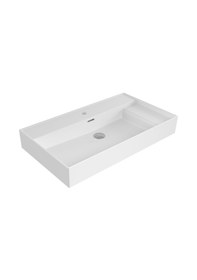 Resim Bocchi Milano 1537-001-0126 Sağdan Etajerli Lavabo Parlak Beyaz 80 CM 