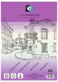 Resim Alex Schoeller Çizim Defteri 180G 25 Yaprak A3 