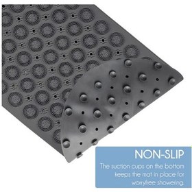 Resim 1 Adet Gri Oval Masajlı Duşa Kabin Banyo & Duş Kaydırmazı & Küvet Paspası Vantuzlu Yapışır 37x69 Cm Gri 