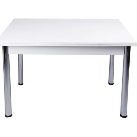 Resim Evistro Yandan Açılır Büyüyen Cam Mutfak Masası Beyaz 70 x 110 cm 