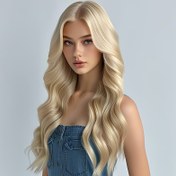 Resim 71.12 cm Uzun Altın Sarısı Kıvırcık Dalgalı Peruk - Isıya Dayanıklı, Orta Ayrım, Kadınlar İçin Şık Stil, Cadılar Bayramı, Partiler ve Günlük Kıyafetler için Mükemmel, Doğal Görünümlü Saç Parçası 