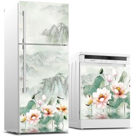 Resim Jasmin2020 Buzdolabı Ve Bulaşık Makinası Beyaz Eşya Sticker Kaplama Çiçek Resim 