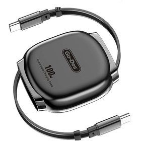 Resim Go-Des GD-UC682 Type-C to Type-C Makaralı Data ve Şarj Kablosu 100W - Siyah 