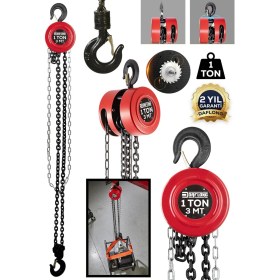 Resim PremiumPort Yüksek Güçlü Paslanmaz Çelik Zincirli Caraskal 3 Metre, 1 Ton Kapasiteli 