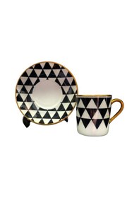 Resim River World 12 Parça 6 Kişilik Porselen Türk Kahvesi Fincan Takımı Trg Serisi Çok Renkli 