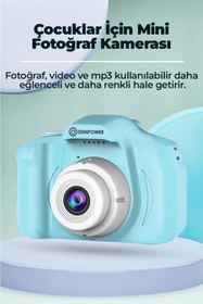 Resim DEMPOWER Mini Dijital Fotoğraf Makinesi 1080p Hd Mavi 