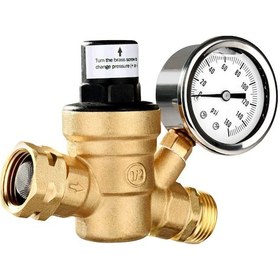 Resim Xiyyadms 3/4" Nh Dişli Kurşunsuz Pirinç Basınç Regülatörü, Filtreli Ve Manometreli Su Basınç Ayarlayıcı 