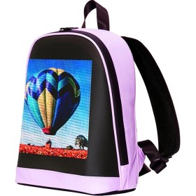 Resim Mini Smart Bag Mor LED Ekranlı Sırt Çantası, Motorcu Çantası 