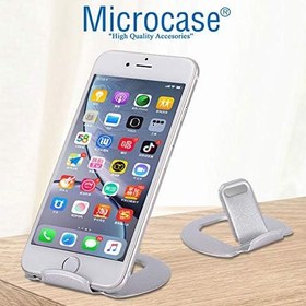 Resim Microcase Masaüstü Metal Telefon Tablet Tutucu Stand - AL2479 - Gümüş 