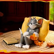 Resim WB Tom ve Jerry Uyuyan Kedi Figürü - Katı PVC Araba Dekoru, Kitap ve Farelerle Rahat Duruş, Araç İçi Dekorasyon için İdeal, Araba Dekorasyonları 