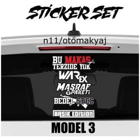 Resim Arka Cam Yazı Sticker Espirili Büyük Boy Oto Araba Cam Sticker 