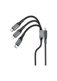 Resim Go-des Gd-uc617 3in1 Type-c To Lightning/type-c/micro Usb Ultra Hızlı Pd Şarj Kablo 100w 1.2m Siyah 