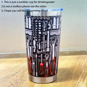Resim 20oz Paslanmaz Çelik Çantalı Bardak, Sızdırmaz Kapağı ve Çıkarılabilir Çubuk ile - Soğuk İçecekler için İzole Edilmiş İçecek Kupası, Emek Günü Teması, Kamp, Seyahat, Özel Noel ve Sevgililer Günü Hediyesi için İdeal 