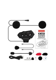 Resim Knmaster Kn550 Motosiklet Bluetooth Kulaklık Mikrofon Seti Siyah 