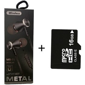 Resim Platoon MS-T5 Şarjlı MP3 Çalar Bluetooth Kulaklık + 16 GB Hafıza Kartı 