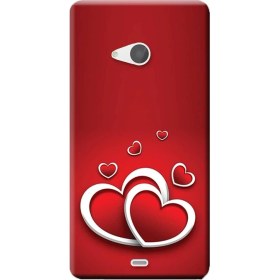 Resim Microsoft Nokia Lumia 535 Kılıf Desen Baskılı Silikon Kapak Kalpler STK:555 