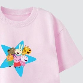Resim Monila Kız Çocuk Pamuklu Bisiklet Yaka T-shirt Pembe 