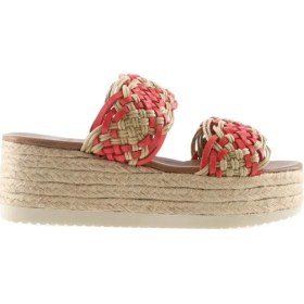 Resim Bueno Shoes Kırmızı Deri Kadın Dolgu Topuklu Terlik 