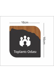 Resim zafrakreklam Ofis -Kapı İsimliği, Yönlendirme Levhası 16x16Cm Antrasit - CEVİZ -TOPLANTI ODASI 
