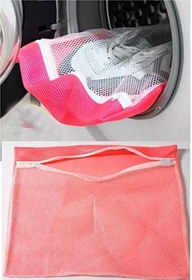 Resim 5DM-4 Adet 4 Renk Fermuarlı - Hassas Çamaşır Terlik Ayakkabı Yıkama Filesi Büyük Boy 
